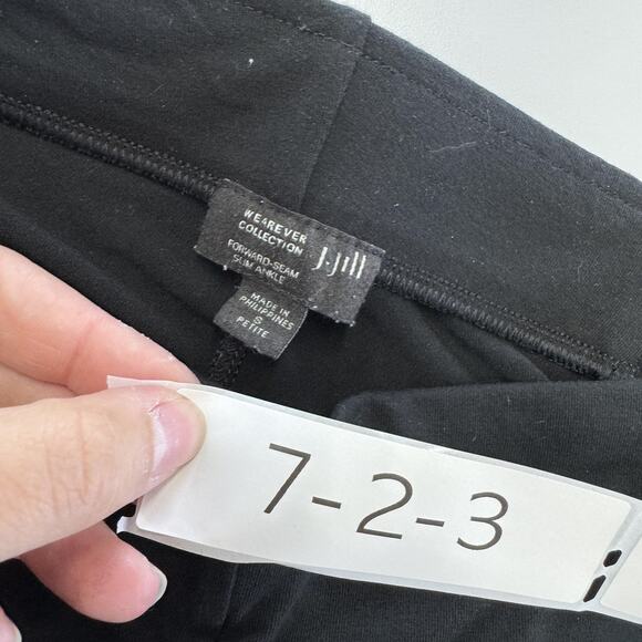 J.Jill Wearever Pants Womens Petite Medium Black Forward-Seam Ankle Stretch Knit - Picture 3 of 8